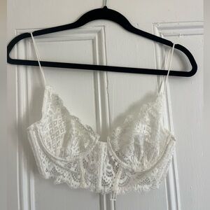 Free People White Lace Bralette